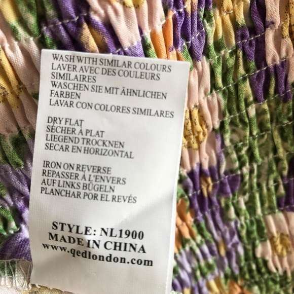 QED London Floral Maxi Dress Shirred Bodice Size 14 Green - Picture 12 of 13